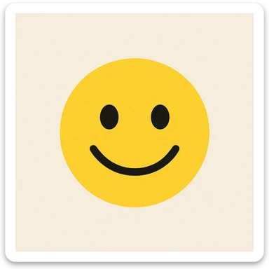 classic yellow emoji face, simple smile sticker