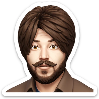brown-haired boy with beard sticker