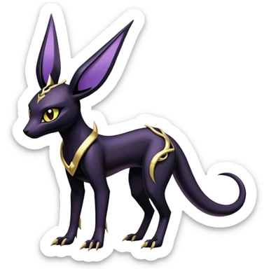 Shiny Dark Edgy Gothic Gloomy Futuristic Salandit-Umbreon-Espeon-Anubis-Hybrid (Full body) sticker