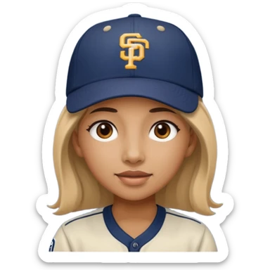 girl at san diego padres baseball game  sticker
