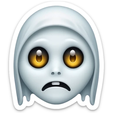 scary emoji with a ghostly face and hollow eyes sticker