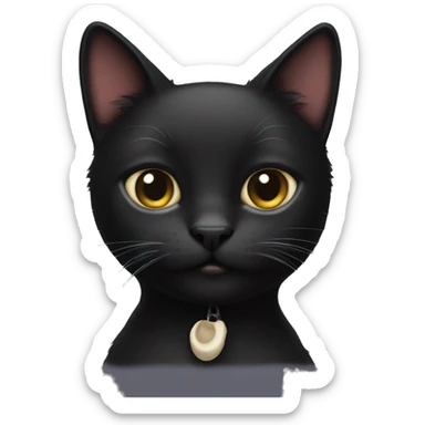 Black cat with nub tail sticker