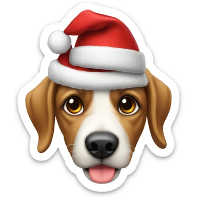 Perro con gorro de navidad sticker