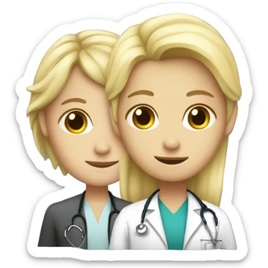 blond girl with a doctor sticker