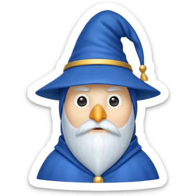 penguin wizard with a blue hat sticker