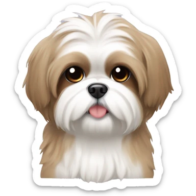 A tan and white fluffy shih tzu sticker