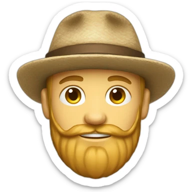 bearded boy wearing a  caucasian papakha hat sticker