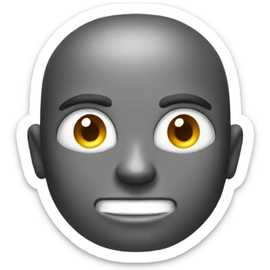 Person with the face of a bolt nut sticker