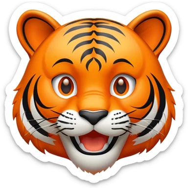 happy excited tiger face for Twitch emote sticker