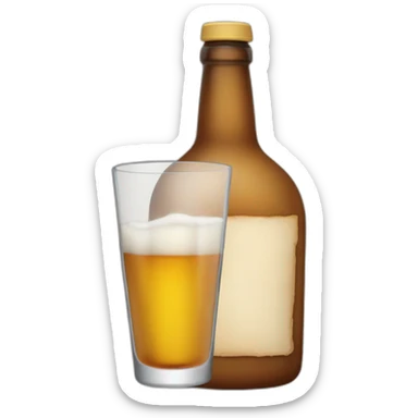 Une bouteille qui ce verse dans un verre (Alcool fort) sticker