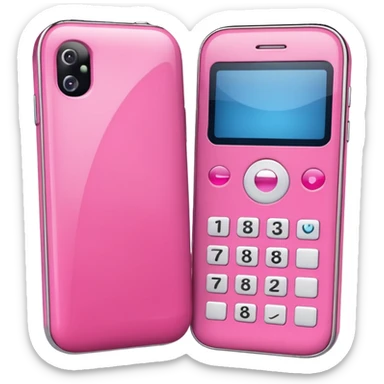 two pink cellphones switching with each other sticker