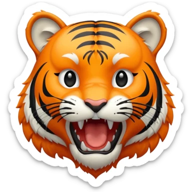 Cute tiger roaring sticker