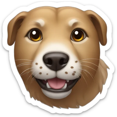 A dog head on a otter body sticker