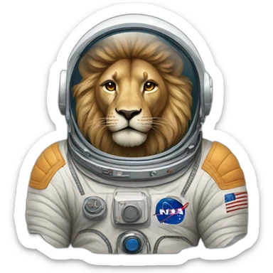 astronaut lion sticker