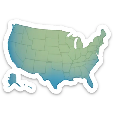 map of usa sticker