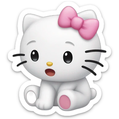 cute hello kitty crying sticker