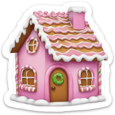 gingerbread house pink sticker