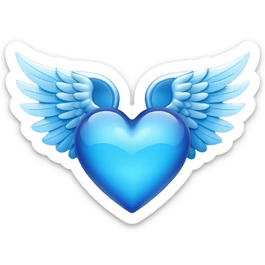 blue heart with wings emoji sticker