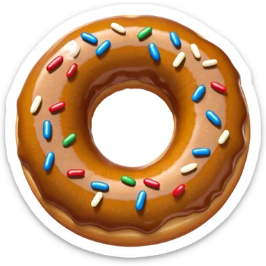 Donut that’s the shape of  O and a F right next to each other with the O first and F last sticker