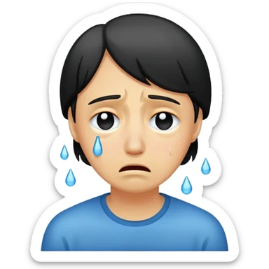 Leave then crying emoji sticker