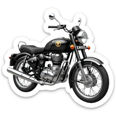 Black Royal Enfield  sticker