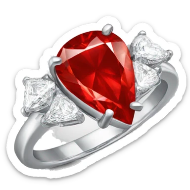 red color ring with heat shape diamond on it sticker