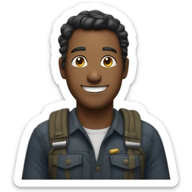 Man smiling and giving applauses  sticker