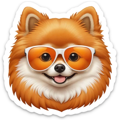 pomeranian with cool sunglasses sticker