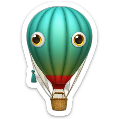 Hot air balloon with an eyeball sticker