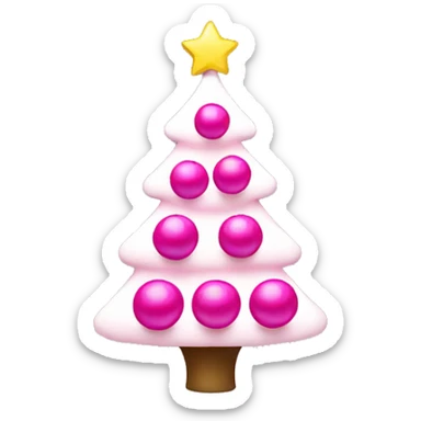 Christmas tree with pink balls sticker