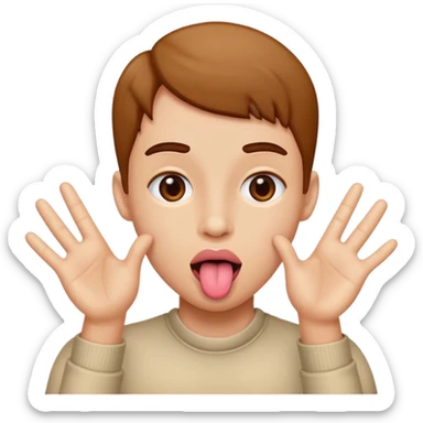 tongue out hands to the side sticker