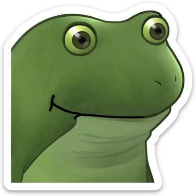 Frog face and tea cup sticker