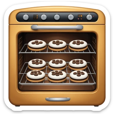 oven with oreo cookies inside sticker