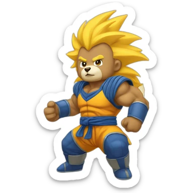 Super sayan bear sticker