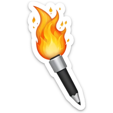 Pen on fire sticker