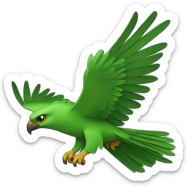 green hawk with the winds wide sticker