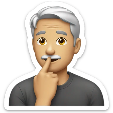 Man scratching chin sticker