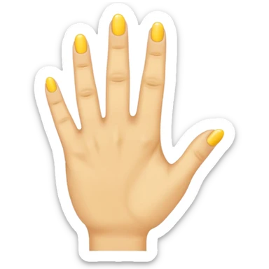 Yellow hand, showing ring finger, instead of middle finger ring finger sticker
