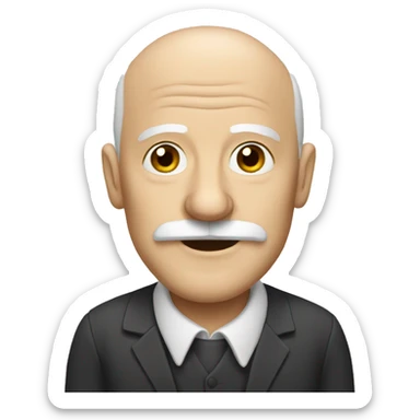 Old bald white man with mustache  sticker