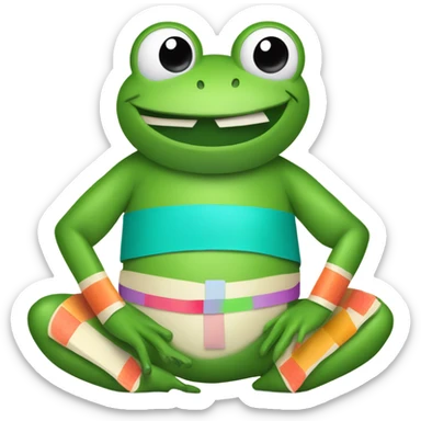 Frog with band aids on belly sticker