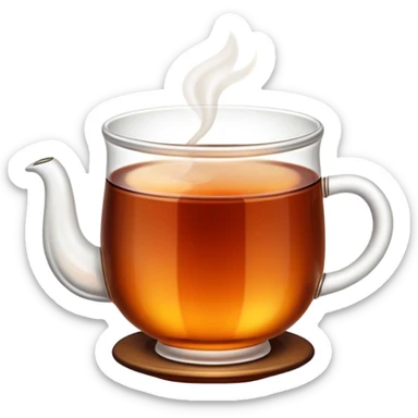 Cinematic Realistic Turkish Tea Pop Culture Emoji, featuring an inviting portrayal of a steaming glass of Turkish tea rendered with rich textures and warm, convivial lighting. sticker