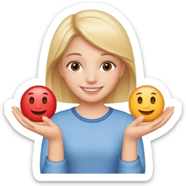 girl holding a six in one hand and a seven in the other hand sticker