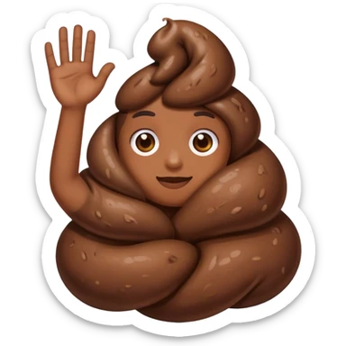 poop in hand sticker