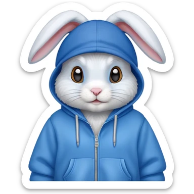 rabbit in a cap and hoodie sticker