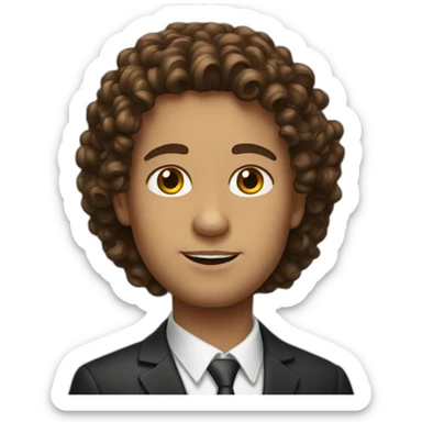 lawyer with curly brown hair sticker