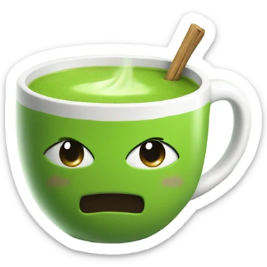 matcha tea in a mug sticker