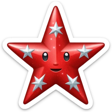 red star glitter spance sticker