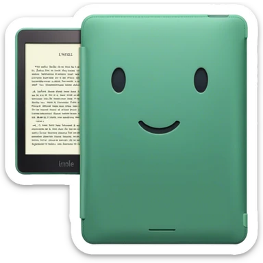 kindle reader na cor verde claro com página aberta  sticker
