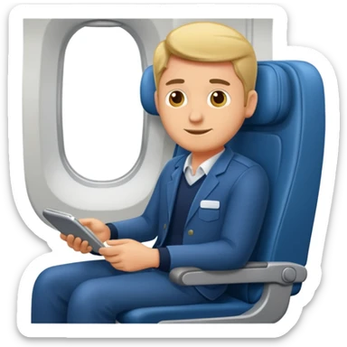man passanger in plane seat sticker