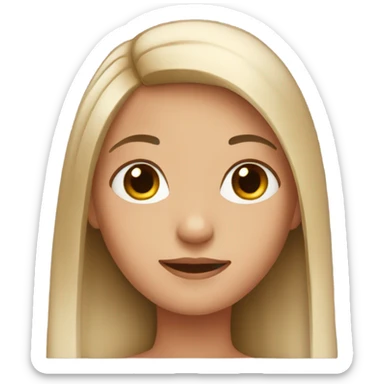 Girl with straight hair sticker